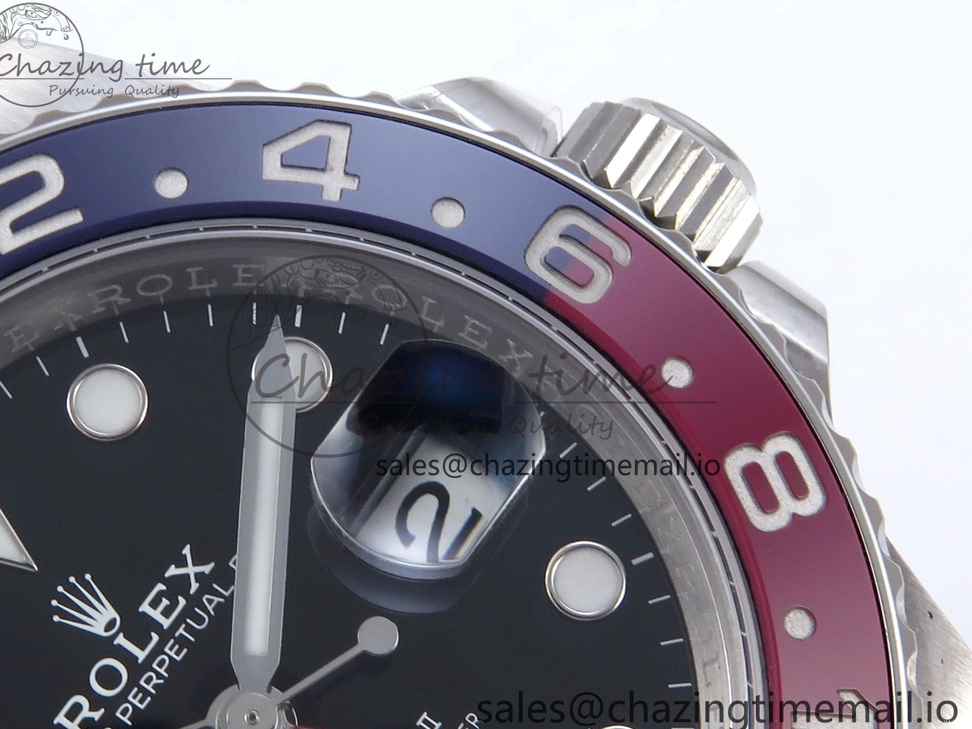 QF+ Bezel 1:1 Edition Blue Best Master II BLRO Steel 904L on SS SH3285 Dial Red 126710 GMT Black Bracelet 0427